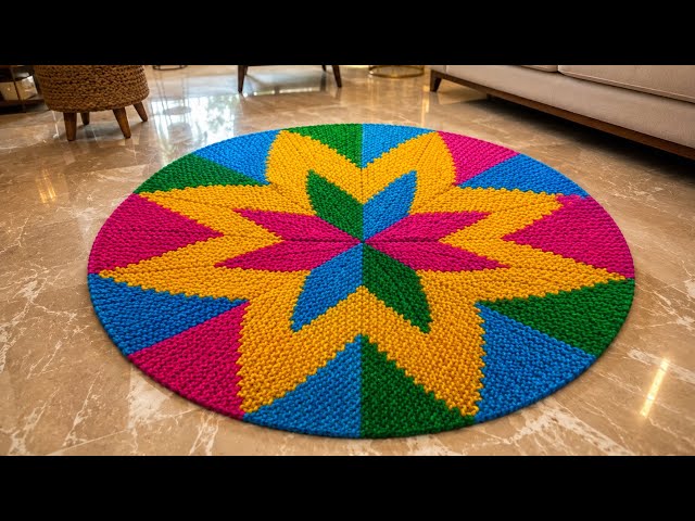 🌺 Easy Knitting Flower Mat | Trending Home Decor Design for Every House