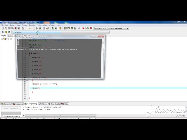 Stack and Queue with example code