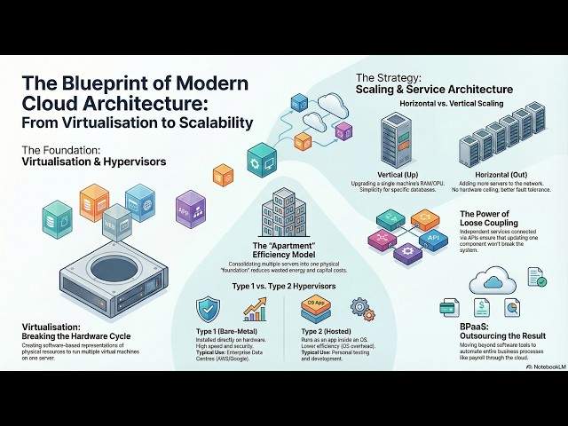 Virtualization to Cloud Computing Explained in 4 Minutes | Hypervisors, Scaling & BPaaS Made Simple