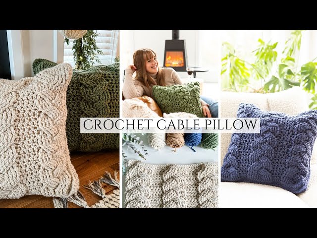 Cozy Cable Pillow Crochet Pattern - Cable Pillow Pattern - Crochet Cables - Chunky Cable Pillow