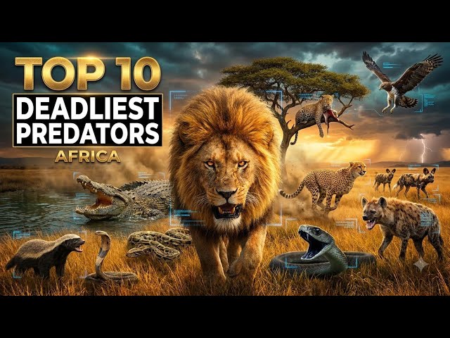 Top 10 Deadliest Predators in Africa | The Most Dangerous Hunters Ever Caught on Camera 🦁🐊