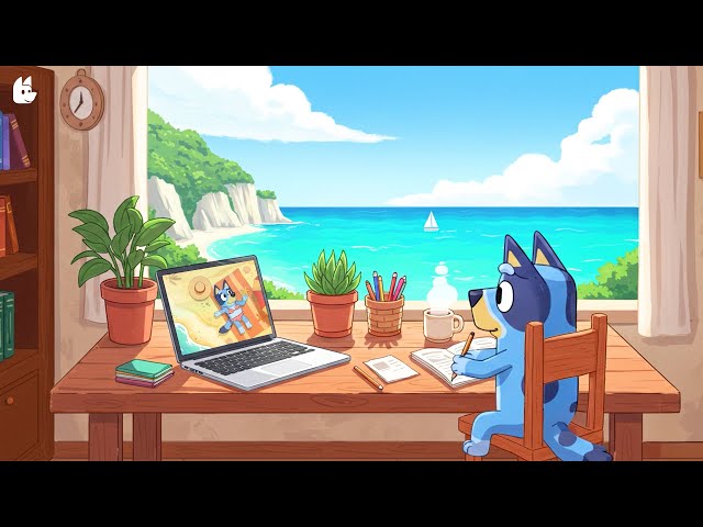 Bluey’s Morning Study Corner 📖🌊  Peaceful Lofi Hip Hop for Study & Relax ☀️ Summer Lofi Chill