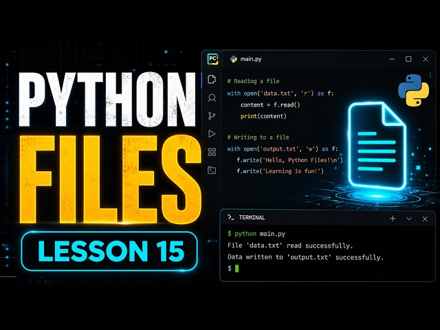Python Lesson 15: File Handling in Python | Read & Write Files