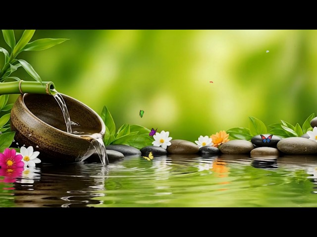 Stop Overthinking 24/7 🌿 Relaxing Music & Bamboo Water Sounds | Stress Relief - Deep Sleep