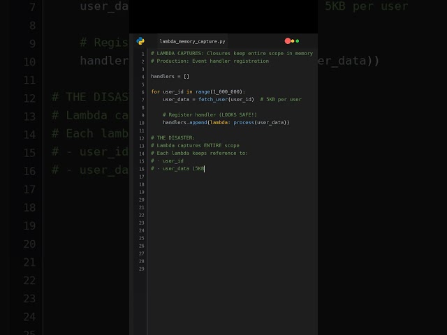 Lambda Captures Entire Scope Consuming 47GB RAM?! #memoryleak