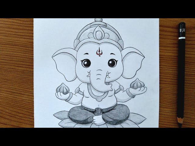 How To Draw Ganesha || Easy Pencil Drawing Tutorial