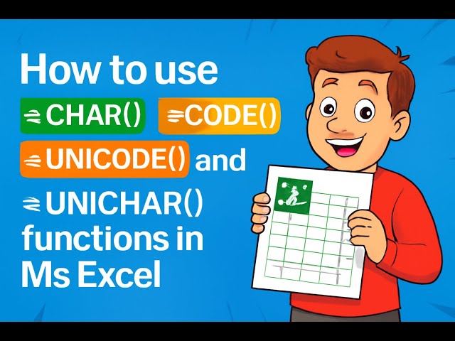 How to use char code unicode and unichar functions in Microsoft Excel@COMPUTEREXCELSOLUTION