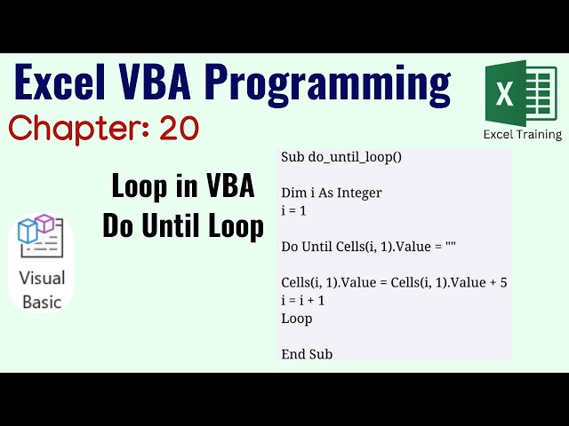 Do Until LOOP in VBA | Excel VBA Programming (Chapter 20)
