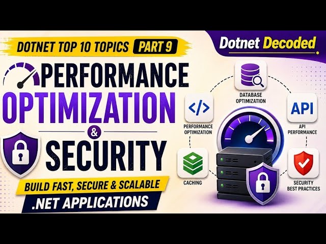 .NET Performance Optimization & Security Best Practices | Caching, DB, API & Security | Part 9