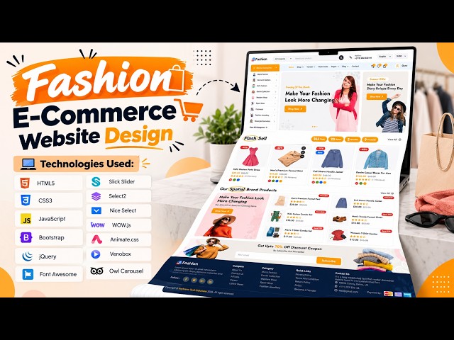 Modern Fashion E-Commerce Website UI | HTML CSS JavaScript Website Design 🔥