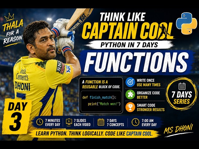 🏏🧑‍💻 THINK LIKE CAPTAIN COOL | Day 3 – Python Functions