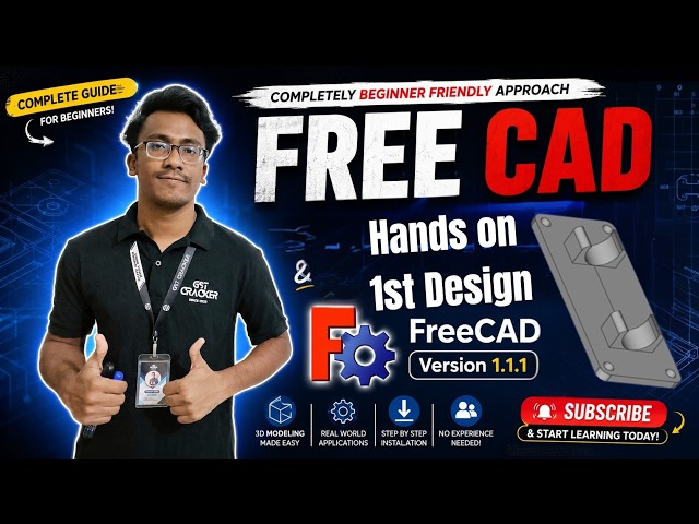 FreeCAD Hands on Tutorial #1| Design Your First 3D Model in FreeCAD 1.1.1 (Bangla Tutorial)