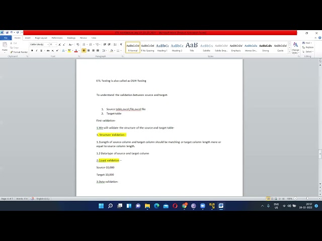 Validation on etl testing