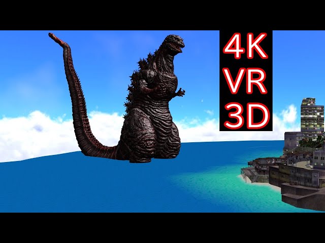 【MMD VR180】 Shin Godzilla  Landing  (シンゴジラ  上陸)