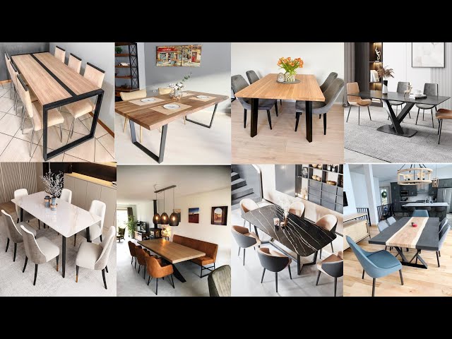 Modern METAL DINING TABLE Design 2024 | Latest Metal Wood Dining Table Set | Industrial furniture