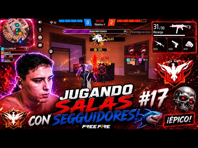 JUGANDO SALAS CON SEGUIDORES! #17☠️🦈 | FREE FIRE