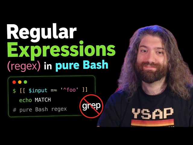 Regular Expressions (regex) in pure Bash (no grep!) - Bash Scripting Course (pt47)
