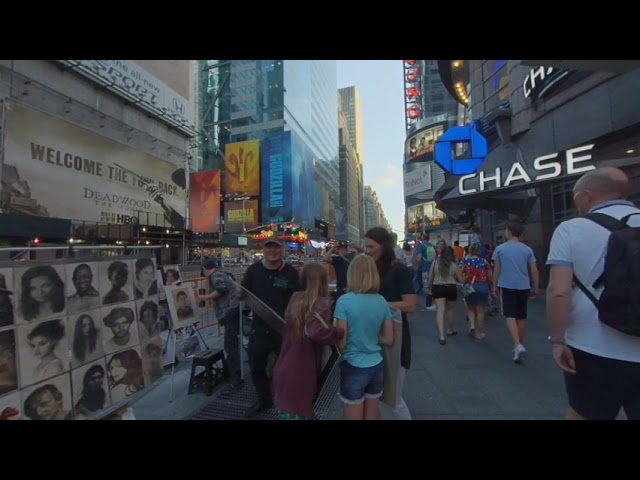 3D VR 180, New York City,  Manhattan, 7 Ave W 43st to W 42st, right side.
