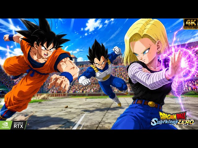 Vegeta & Goku VS Android 18 Savage, Epic & Intense Clash, Dragon Ball Sparking! Zero NO HUD.