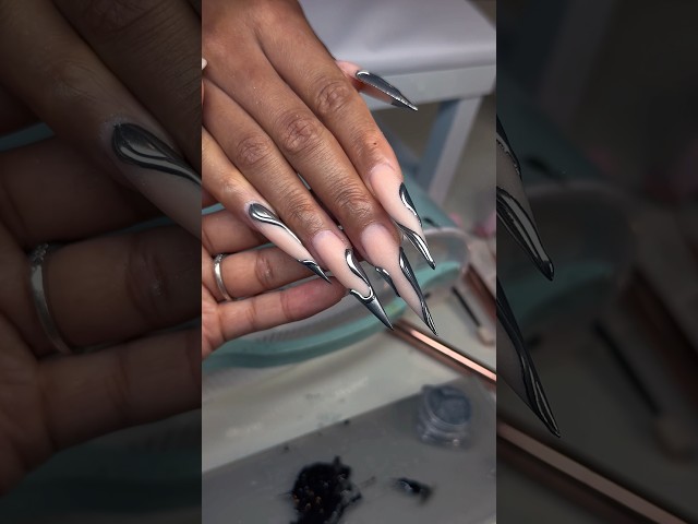 3D Chrome Nails Tutorial | #chromenails#promnails#prom#nailtutorial