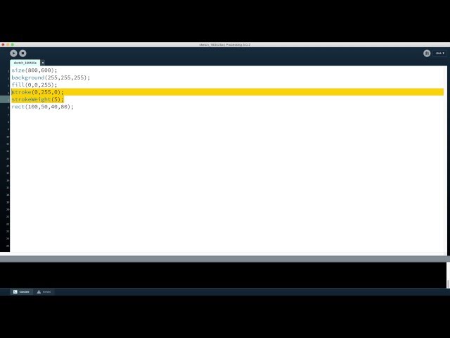 Introduction to graphics in the Processing programming language (video 1)