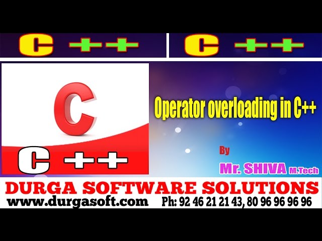 C language | Operator overloading in C++ by Shiva
