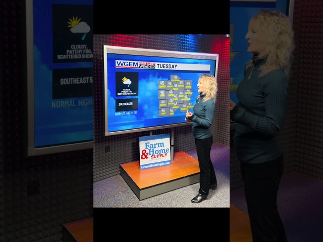More seasonal tomorrow with the chance of rain! #tuesday www.wgem.com/page/first-alert-weather-now/