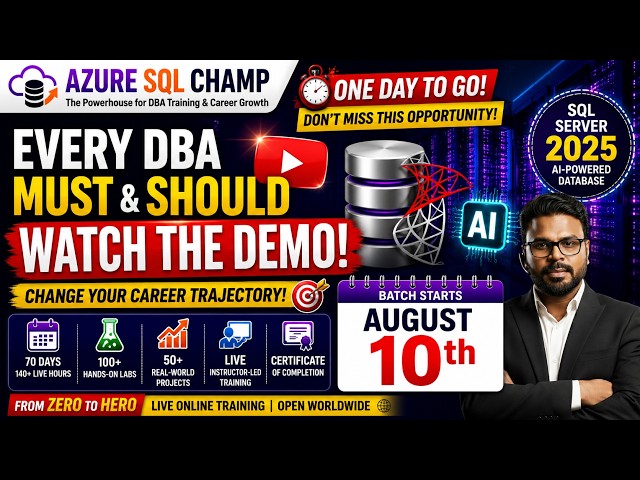 💰 How to Become a High-Paid SQL Server DBA in 2026? | SQL Server + Azure + AI | 👉FREE LIVE DEMO🎓