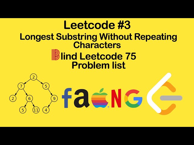 Leetcode #3. Longest Substring Without Repeating Characters Solution - Blind 75 Leetcode Questions