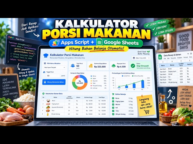 LIVE: Bikin Kalkulator Porsi Makanan Otomatis Pakai Google Sheets & Apps Script
