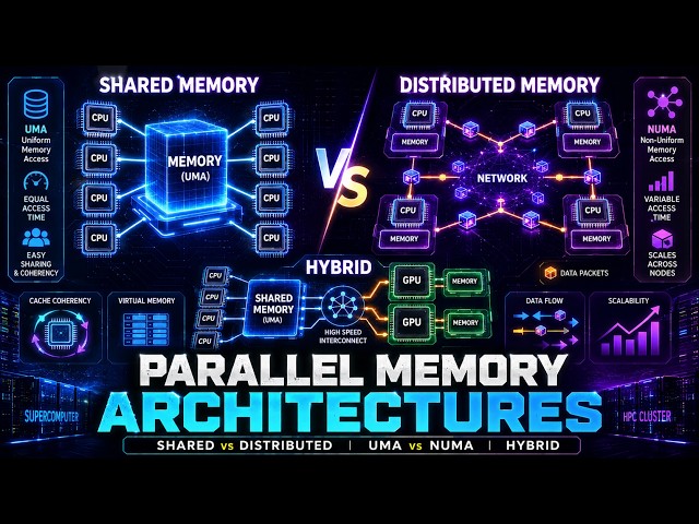 What is Shared Memory (UMA vs NUMA) | Distributed and Hybrid Memory | Parallel Memory Architectures