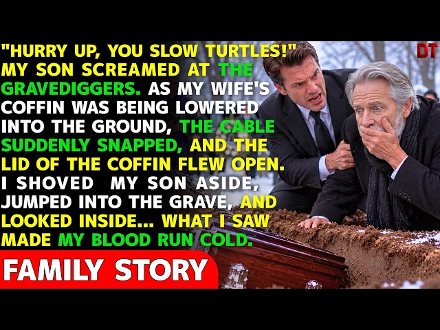 “Hurry Up!” My Son Shouted At The Gravediggers. Then My Wife’s Coffin Opened… And I Froze.