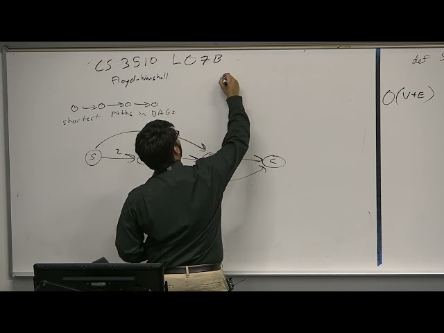 CS3510 L08B Floyd Warshall, Shortest Paths in DAGs