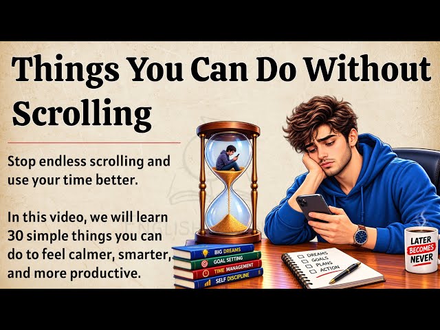 30 Things You Can Do Without Scrolling | Use Your Time Better | Improve Your English Fluency ✅️ 