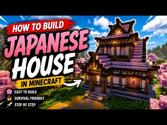 How to build Cherry Japanese House |  Minecraft Tutorial