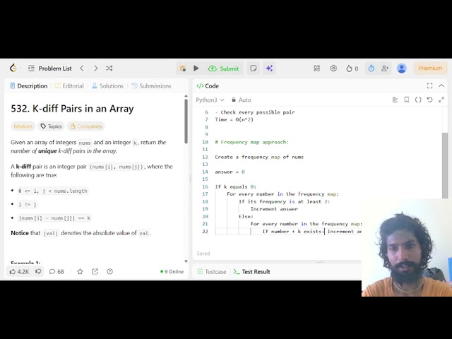 LeetCode 532: K-diff Pairs in an Array | Hash Map Solution in Python