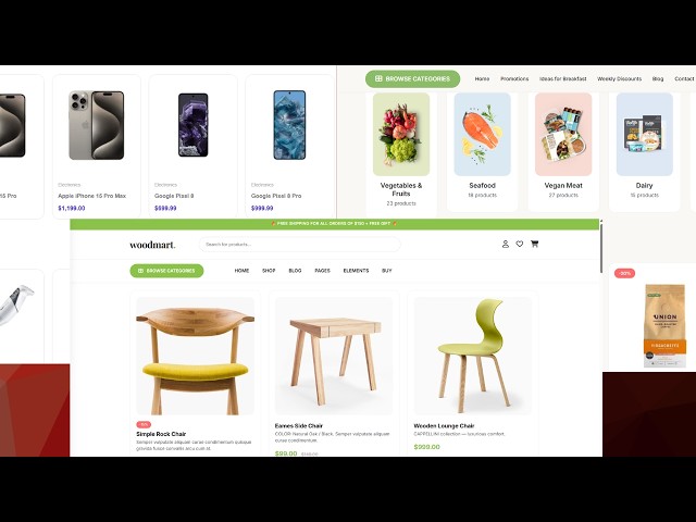 WoodMart Website Development Using HTML CSS Bootstrap |Mega Menu | eCommerce Website Design Tutorial