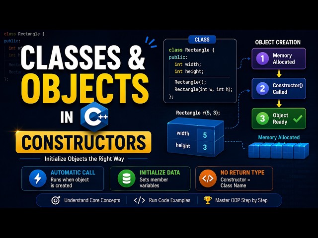Constructors in C++ - Classes & Objects - OOP C++ Tutorial