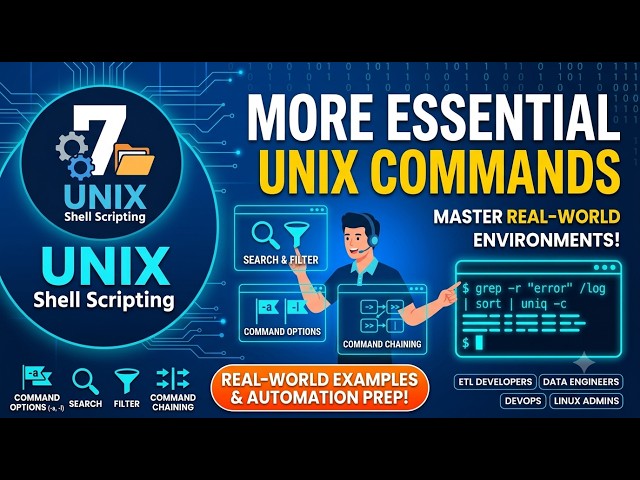 UNIX Tutorial for Beginners | Class 7 | Essential UNIX Commands | UNIX Shell Scripting Complete ENG