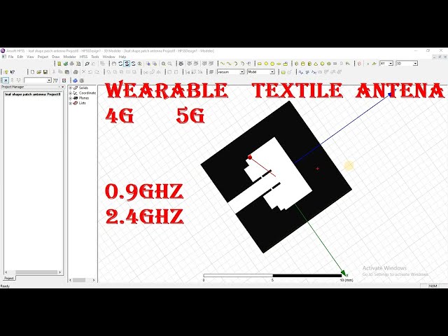 wearable textile antenna results optimization for 0.8GHz , 0.9GHz ,2.4GHz , 3.8GHz ,5.8GHz in hfss