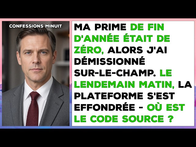 Sans prime, j'ai démissionné sur-le-champ. Le lendemain, la plateforme s'est effondrée.