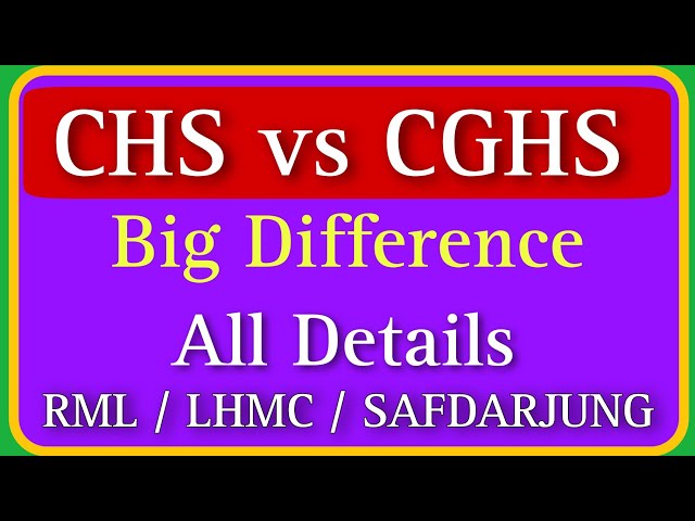 CHS vs CGHS | UPSC CMS CADRE | UPSC CMS CADRE CHS CGHS CADRE | UPSC CMS 2023