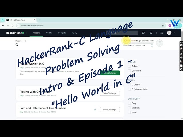 C Programming for Beginners | HackerRank Problem Solving #1 + Series Promo