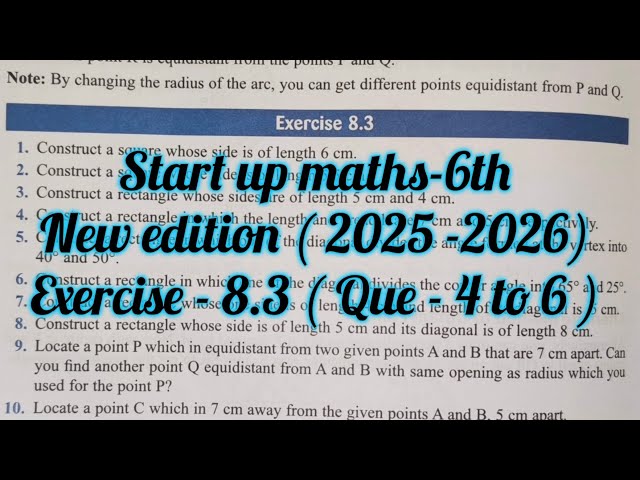 Viva education start up mathematics class 6 ex 8.3 | start up maths 6th ex8.3| practical geometry
