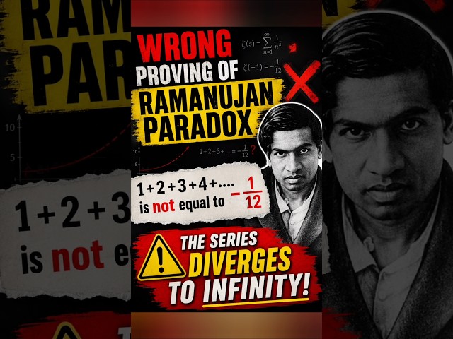 The reality of Ramanujan paradox! #ramanujan #ramanujanparadox #maths #mathfacts #shorts #viral #yt