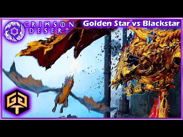 Crimson Desert Fight Golden Star Unlock Blackstar Dragon Mount Take Down Flying Fortress Orbian Boss