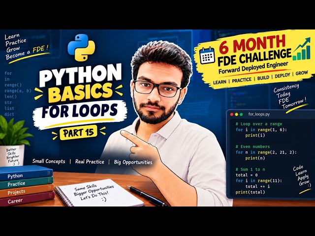 🔥 FDE Journey 15 — Python For Loops Basic..!!
