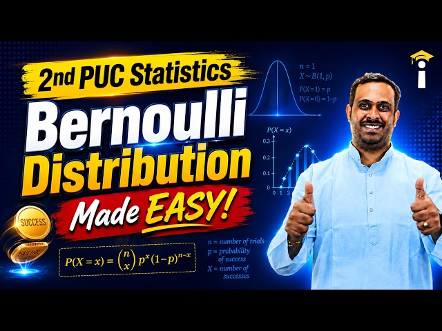 👉 Bernoulli Distribution Made EASY! 🔥 | 2nd PUC Statistics | Exam Ready