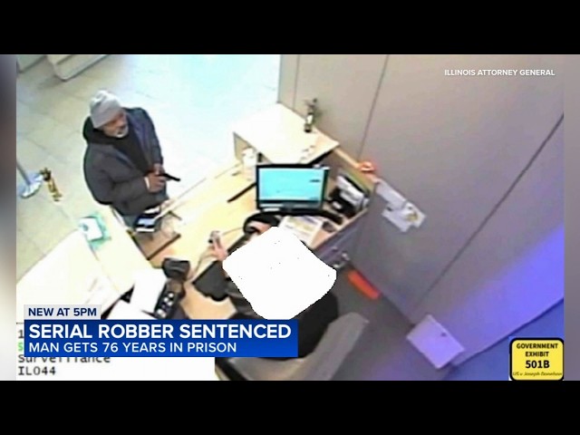 Serial bank robber sentenced to 76 years in prison after targeting downtown Chicago banks on parole