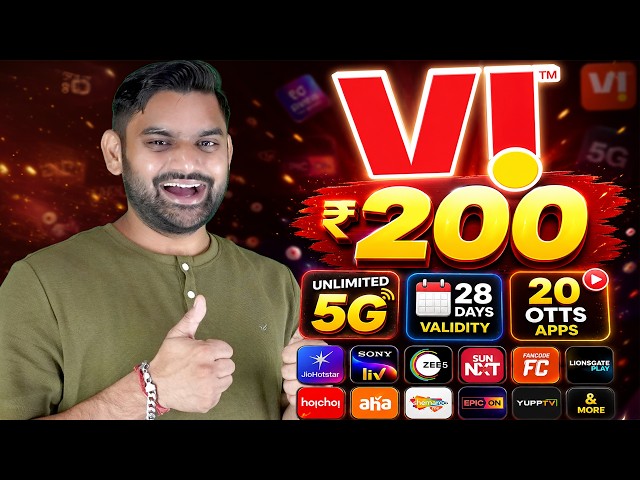 VI New ₹200 Recharge Plan 2026 🔥 30GB + Unlimited 5G + 20 OTT Apps | Full Details